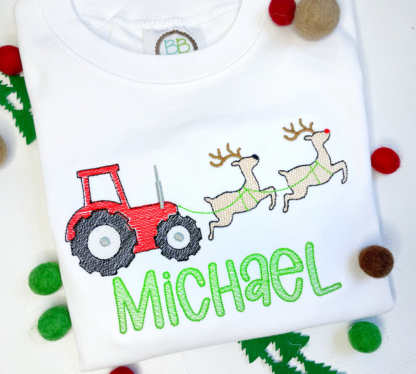Tractor & Reindeer Sketch Design