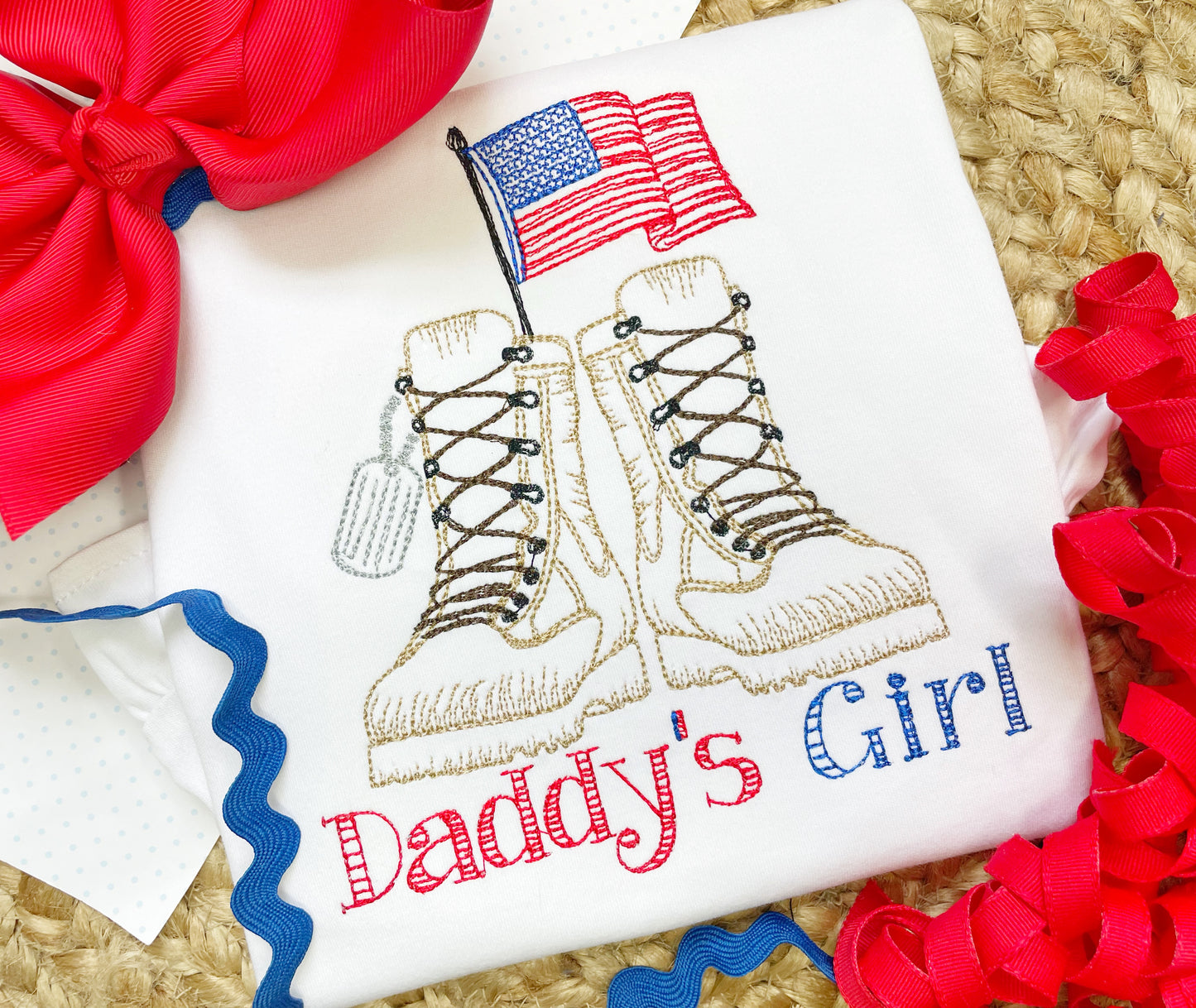 Military Boots & Flag