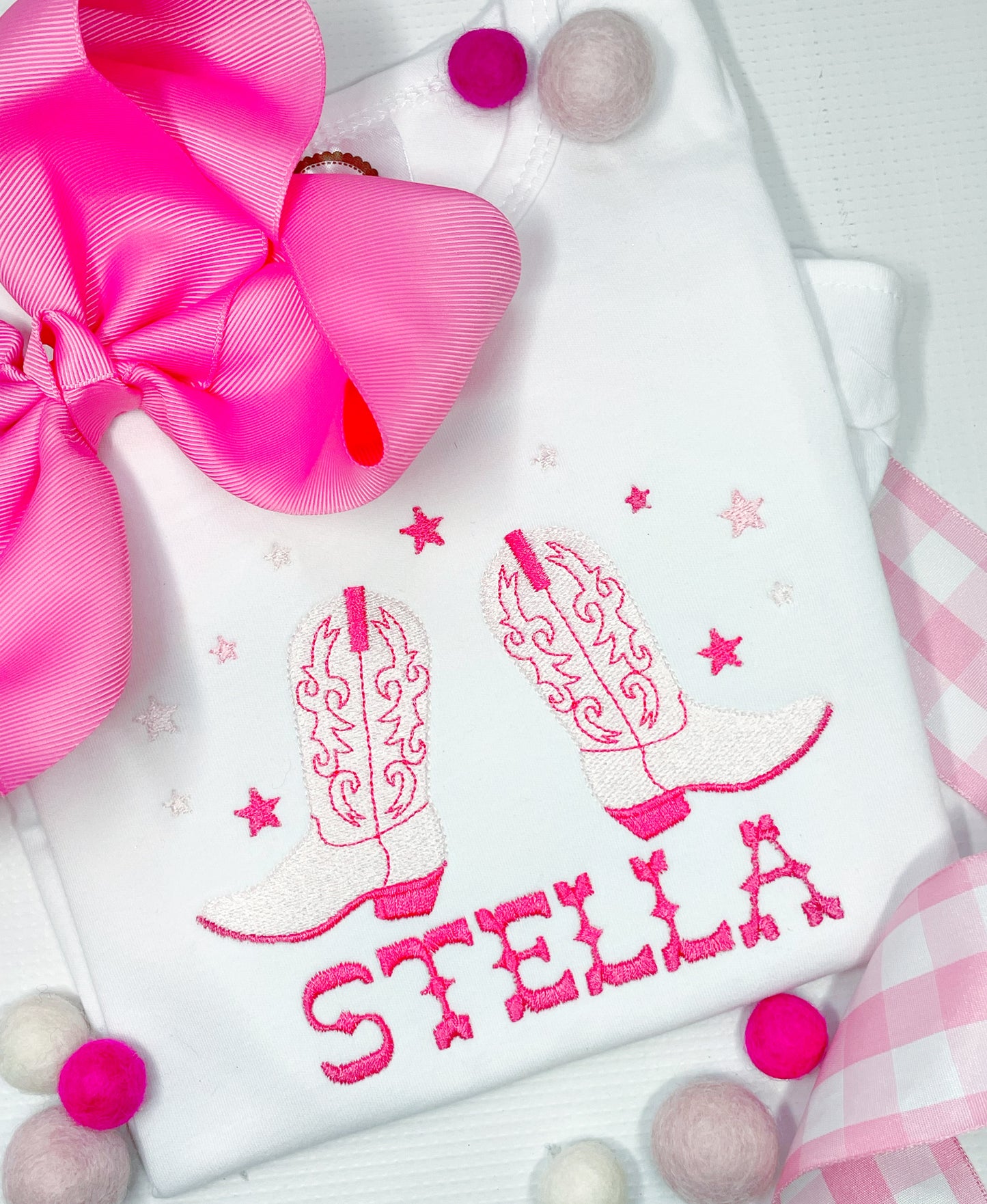 Girl's Pink Cowgirl Boots Design