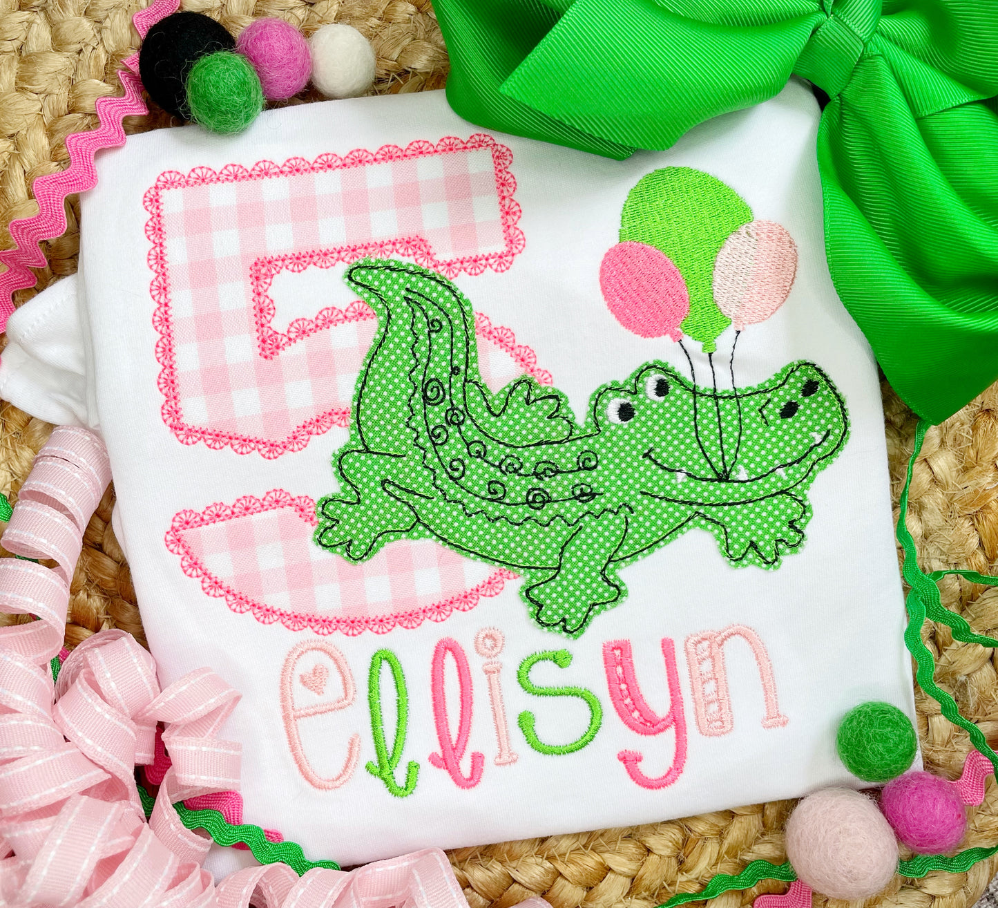 Alligator Girl Birthday Shirt