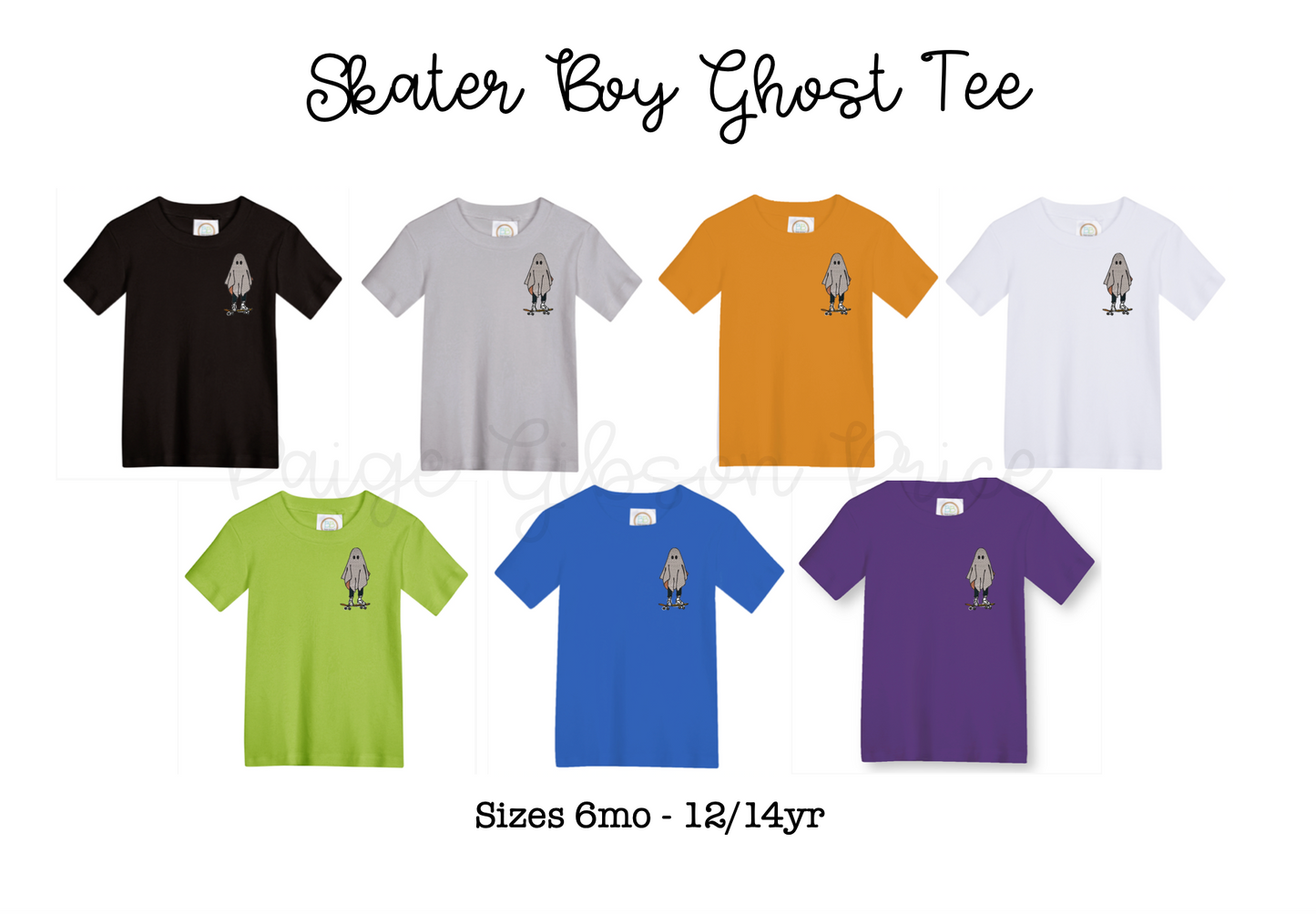 Skater Ghost Boy Embroidered Short Sleeve Shirt