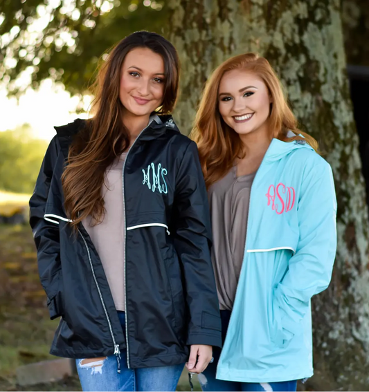 Monogrammed Lined Rain Jacket