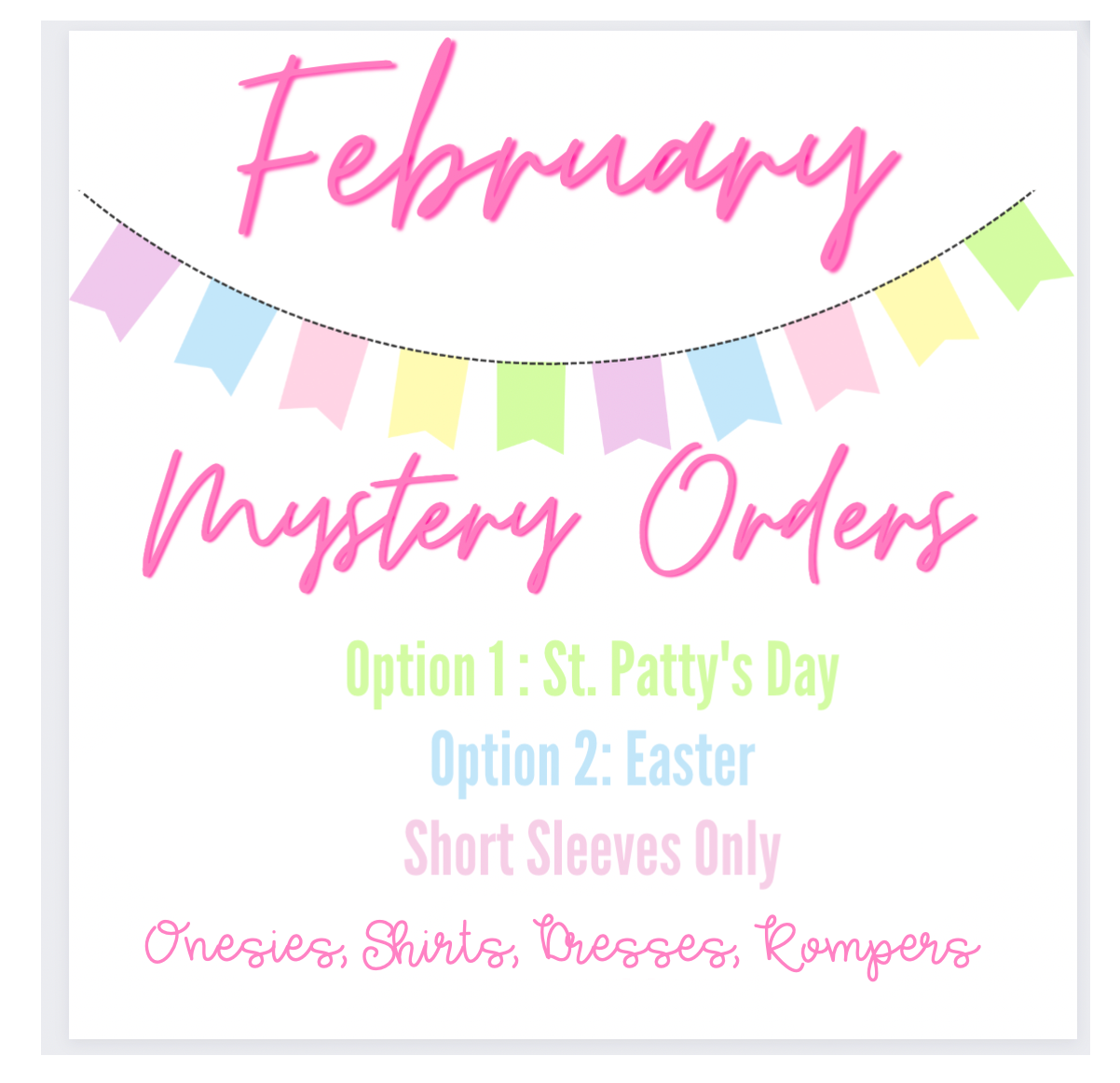 FEBRUARY MYSTERY SHIRTS/DRESSES/ROMPERS